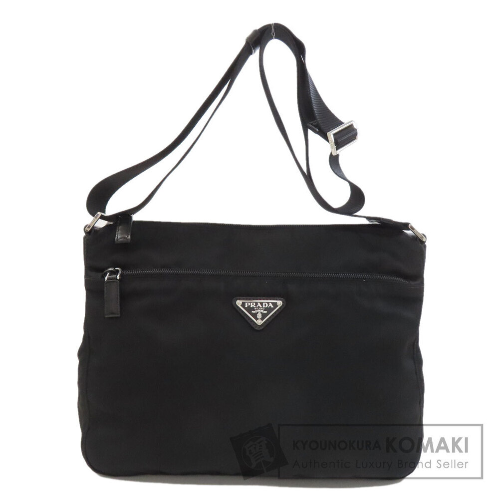 Prada Logo Crossbody Messenger Bag Black